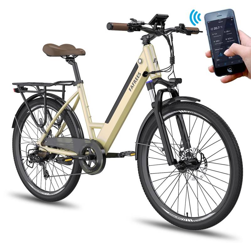 Fafrees F26 Pro Multi-Terrain Elektrofahrrad für Erwachsene mit Kindersitz 250W 36V14.5Ah Lithium-Batterie City Pendler E-Bike gelb von Joom DACH