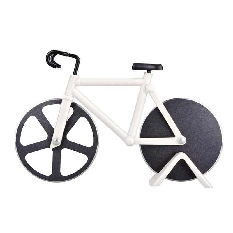 Fahrrad Pizza Cutter Rad Edelstahl Fahrrad Pizza Messer Slicer Antihaft Dual Schneiden Räder Pizza Cutter Küche Gadgets weiß von Joom DACH
