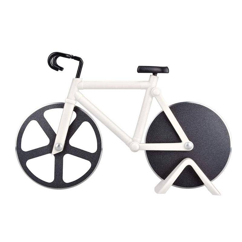 Fahrrad Pizza Cutter Rad Edelstahl Fahrrad Pizza Messer Slicer Antihaft Dual Schneiden Räder Pizza Cutter Küche Gadgets weiß von Joom DACH