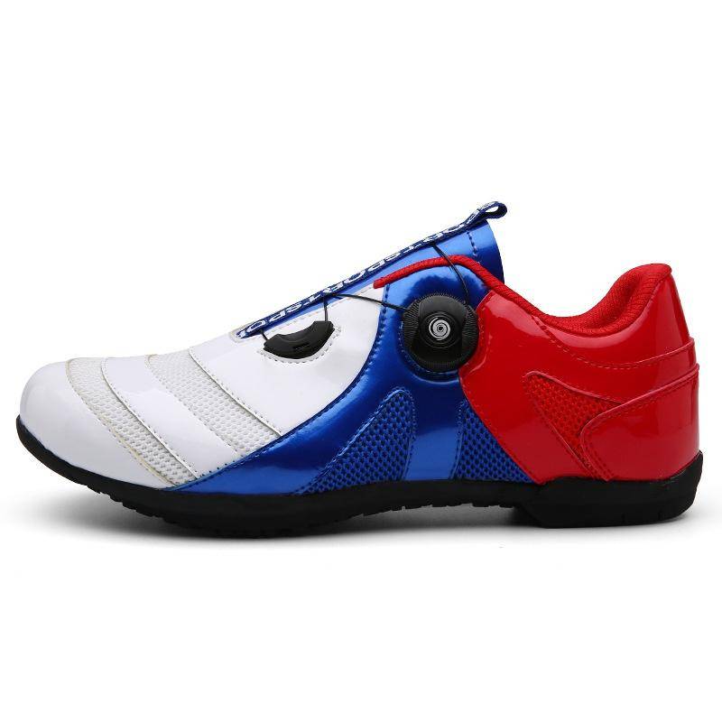 Fahrradschuhe Lockless Fahrradschuhe Herren und Damen Radfahren Hartbesohlte Mountain Power Fahrradschuhe 41 weiß/blau von Joom DACH