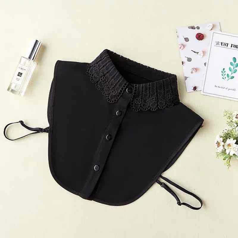 Fake-Kragen aus Spitze, klassisch, modisch, abnehmbar, Fake-Kragen, Kunst-Halbhemd für Damen, Mädchen, Kleider, Blusen, Pullover von Joom DACH