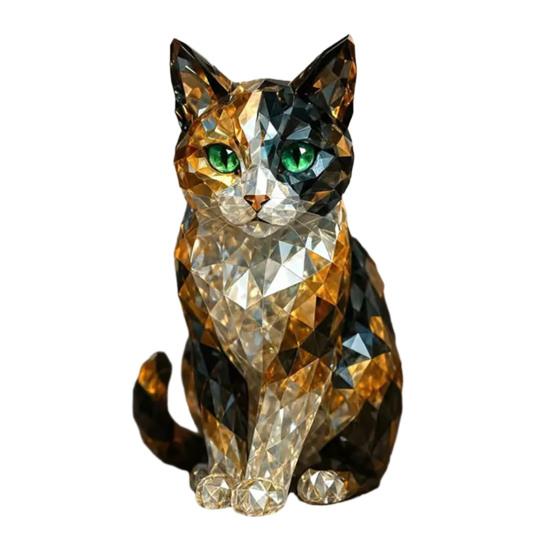 Fake Kristall Tier Skulptur Klarglas Hund Katze Eule Adler Leopard Figur Statue Zuhause Cat von Joom DACH