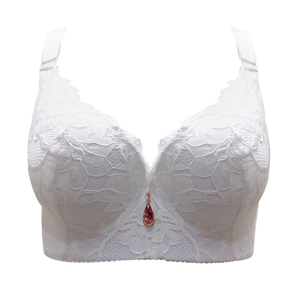 FallSweet Damen-BH, Push-Up-BH, Spitze, sexy, Übergröße, Büstenhalter, Komfort, Unterwäsche, weiblich 50D weiß von Joom DACH