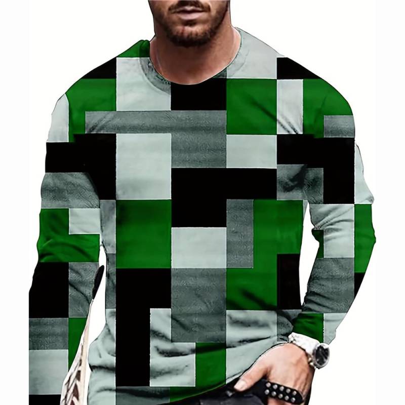 Farbblockieren Dreidimensionaler Druck Herren Herbst und Winter Lockeres Rundhals Langarm Freizeithemd Übergroße Retro-Kleidung XL Farbblockieren Dreidimensionaler Druck Herren Herbst und Winter Lockeres Rundhals Langarm Freizeithemd Übergroße Retro-Kleidung XL von Joom DACH