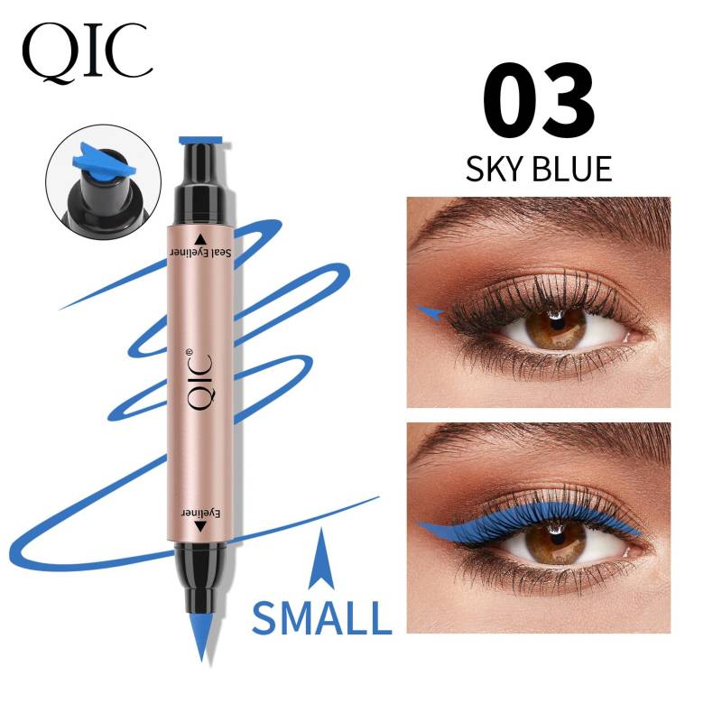 Farbe Eyeliner Stempel Siegel Stift Langlebig Wasserdicht Blue Eye Liner Flüssigkeit Schwarz Bleistift Make-up für Frauen Kosmetik Werkzeug 03 von Joom DACH