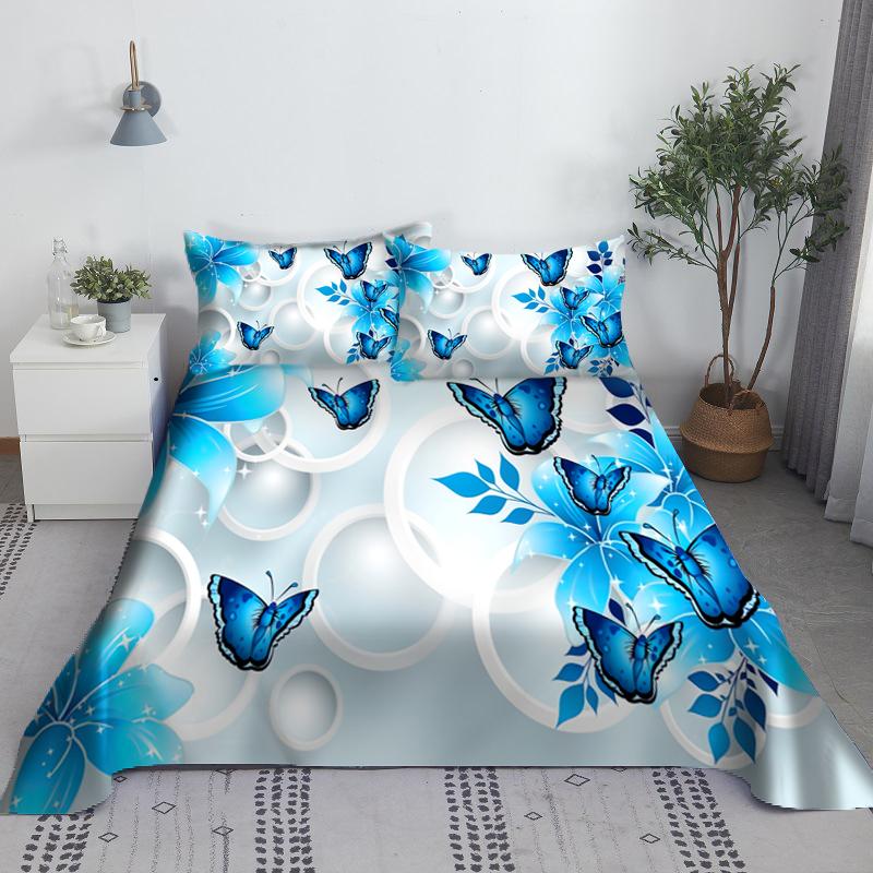 Farbenfrohe Schmetterlings-Bettwäsche-Set Weiches Bettlaken 3D-Bettwäsche Digitaldruck Bettwäsche Queen-Size-Bettwäsche-Set Modisches Design 160X230cm(2Pcs) von Joom DACH