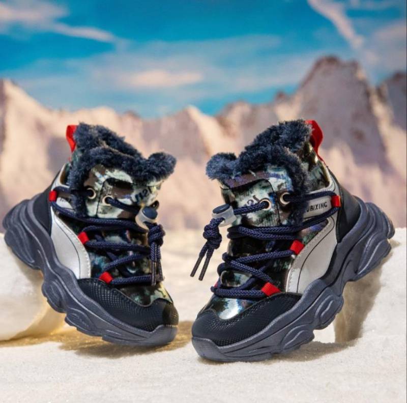 Fashion Children Winter Snow Boots Waterproof Slip Resistant Cold Sports Shoes Brand Boy Girls Warm Plush Rubber Boots for Kids Sneakers 26 blau von Joom DACH