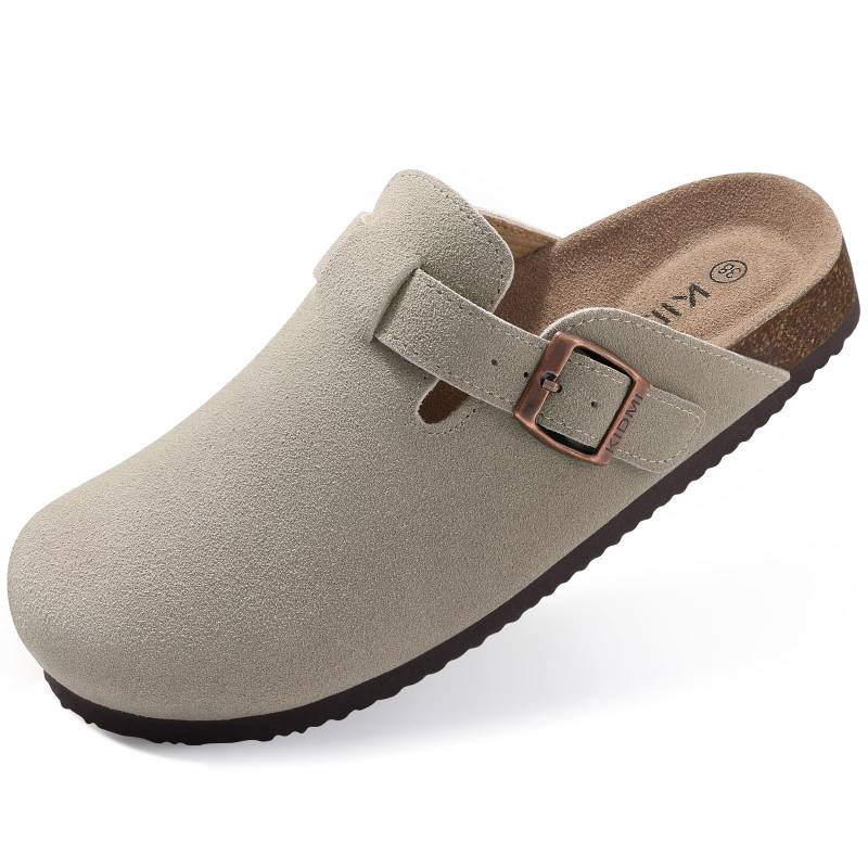 Fashion Kidmi Trendige Clogs Herren Korkfußbett Wildleder Clogs Hausschuhe Herren Wildleder Clogs Hausschuhe Klassische Leder Pantoletten Weiche Rutschfeste Hauspantoletten 44 von Joom DACH