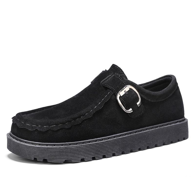 Mode Mann Hohe Qualität Mode Flache Freizeitschuhe Leichter Herrenschuh Koreanische Schuhe für Männer Leder Walking Retro Elegante Sneaker 41 schwarz von Joom DACH