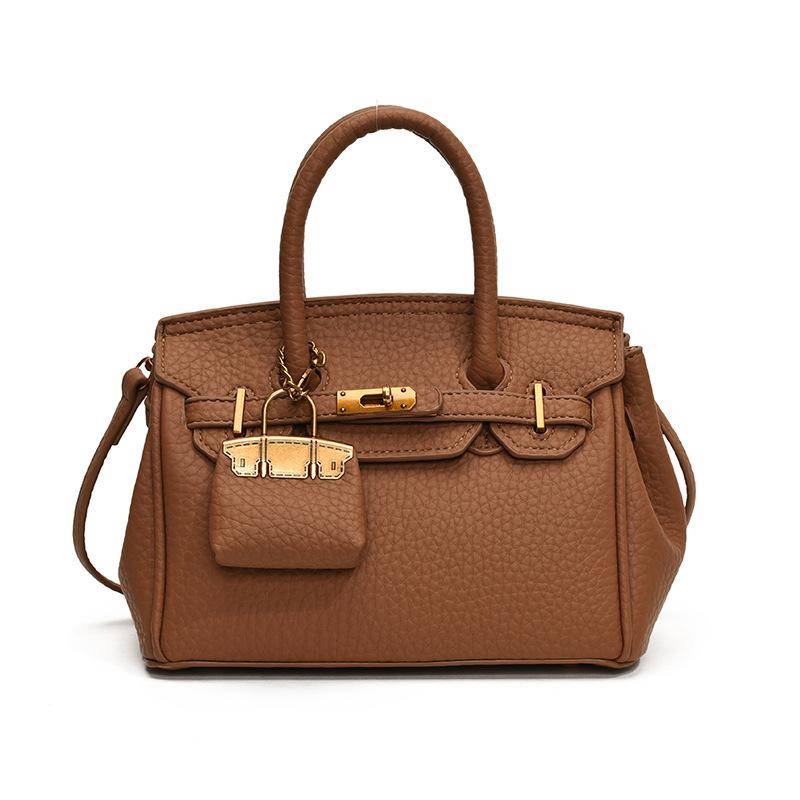 Fashion Platinum Bag Damen Herbst und Winter Einfache Casual Vielseitige Umhängetasche im ausländischen Stil Small 19.5 * 9.5 * 13 braun von Joom DACH