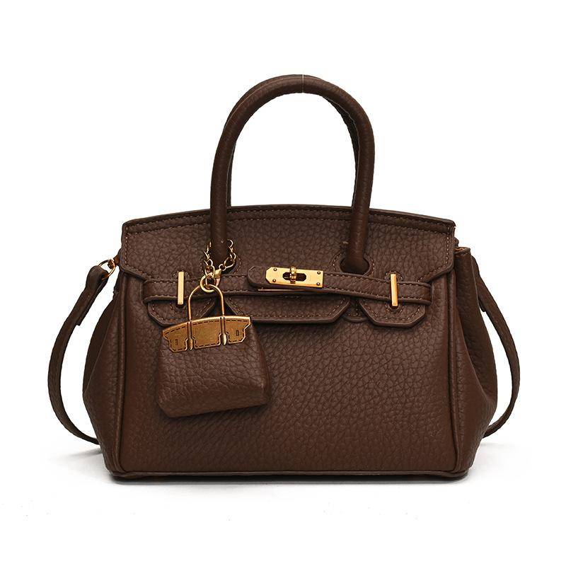 Fashion Platinum Bag Damen Herbst und Winter Einfache Casual Vielseitige Umhängetasche im ausländischen Stil Small 19.5 * 9.5 * 13 kaffeebraun von Joom DACH