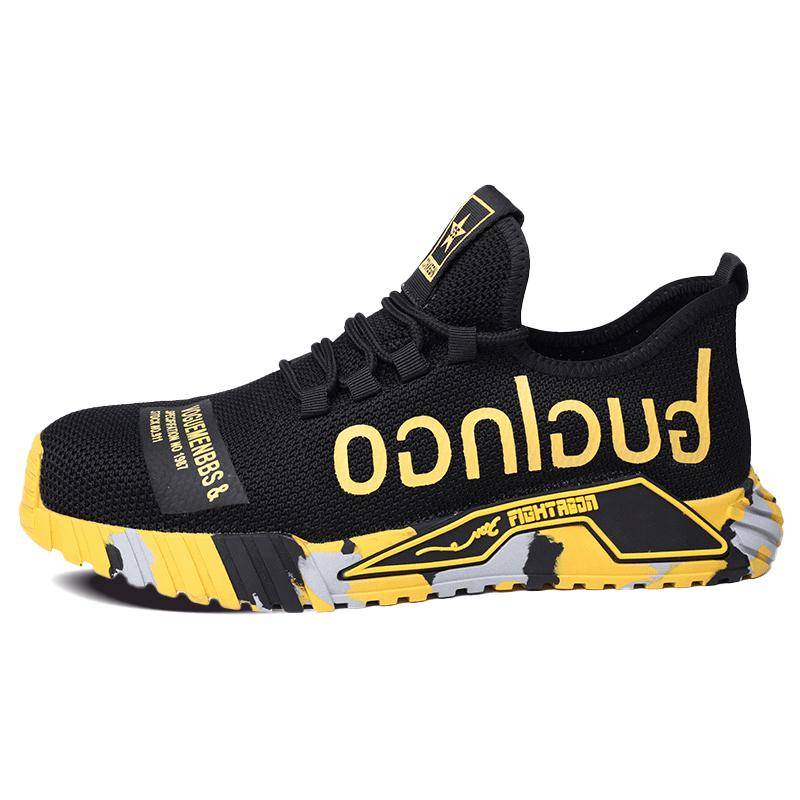 Fashion Sneaker Sicherheitsschuhe mit Stahlkappe für Herren, pannensichere Arbeitsschuhe, Sicherheitsschuhe, unzerstörbare Bauschuhe 37 von Joom DACH
