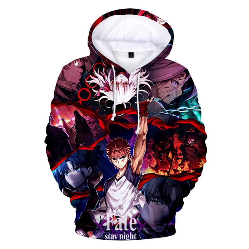 Fate Stay Night 3D-Druck Hoodies Männer Frauen Lässige Mode Sweatshirt Hoodie Anime Harajuku Streetwear Pullover Hip Hop Tops Mantel 3XL von Joom DACH
