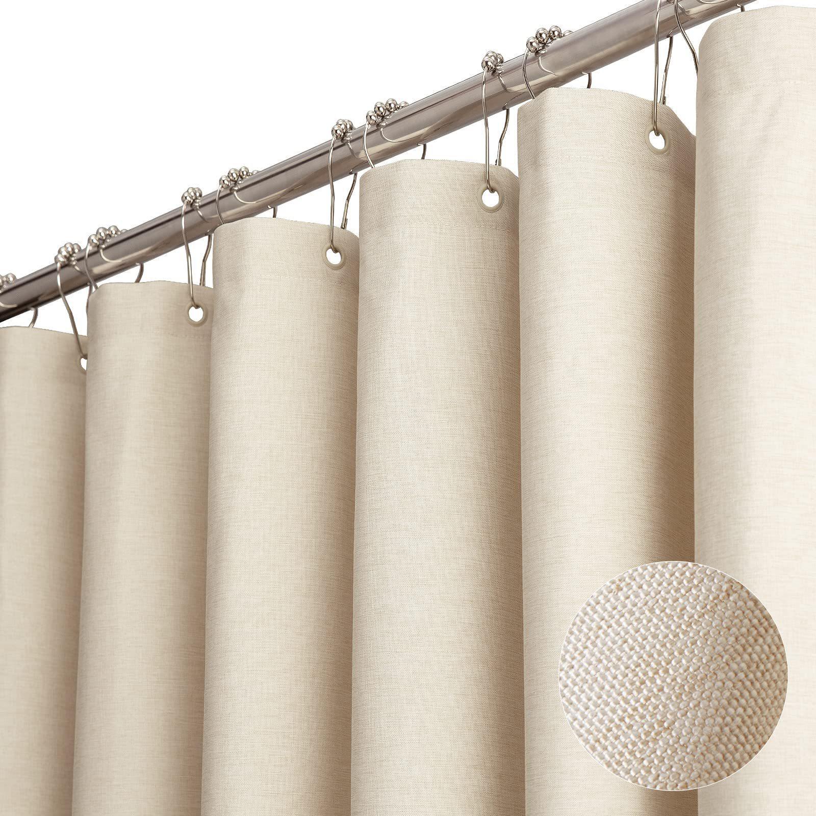 Faux Leinen Duschvorhang Dusche Badezimmer verdickt wasserdicht Vorhang Trennvorhang Duschvorhänge 180 x 180cm beige von Joom DACH