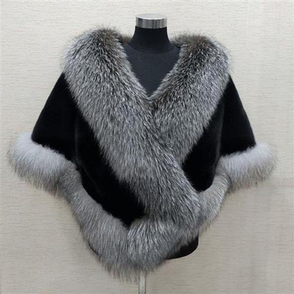 Faux Pelz Schal Frauen Nachahmung Fuchs Pelz Kleid Capes Dicke Warme Kurze Pelzigen Mantel Luxus und Reichtum Herbst Winter One size von Joom DACH