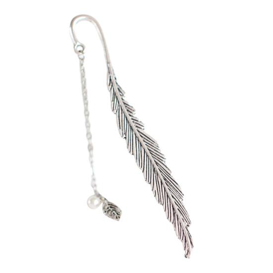 Feder-Lesezeichen aus Metall mit strukturierter Quaste, Vintage-Stil, lustiges Leseerlebnis, Lesezeichen mit Federausschnitt aus Legierung B von Joom DACH