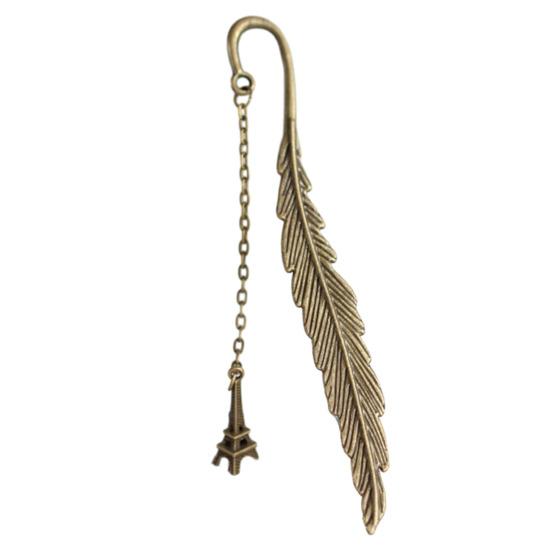 Feder-Lesezeichen aus Metall mit strukturierter Quaste, Vintage-Stil, lustiges Leseerlebnis, Lesezeichen mit Federausschnitt aus Legierung E von Joom DACH