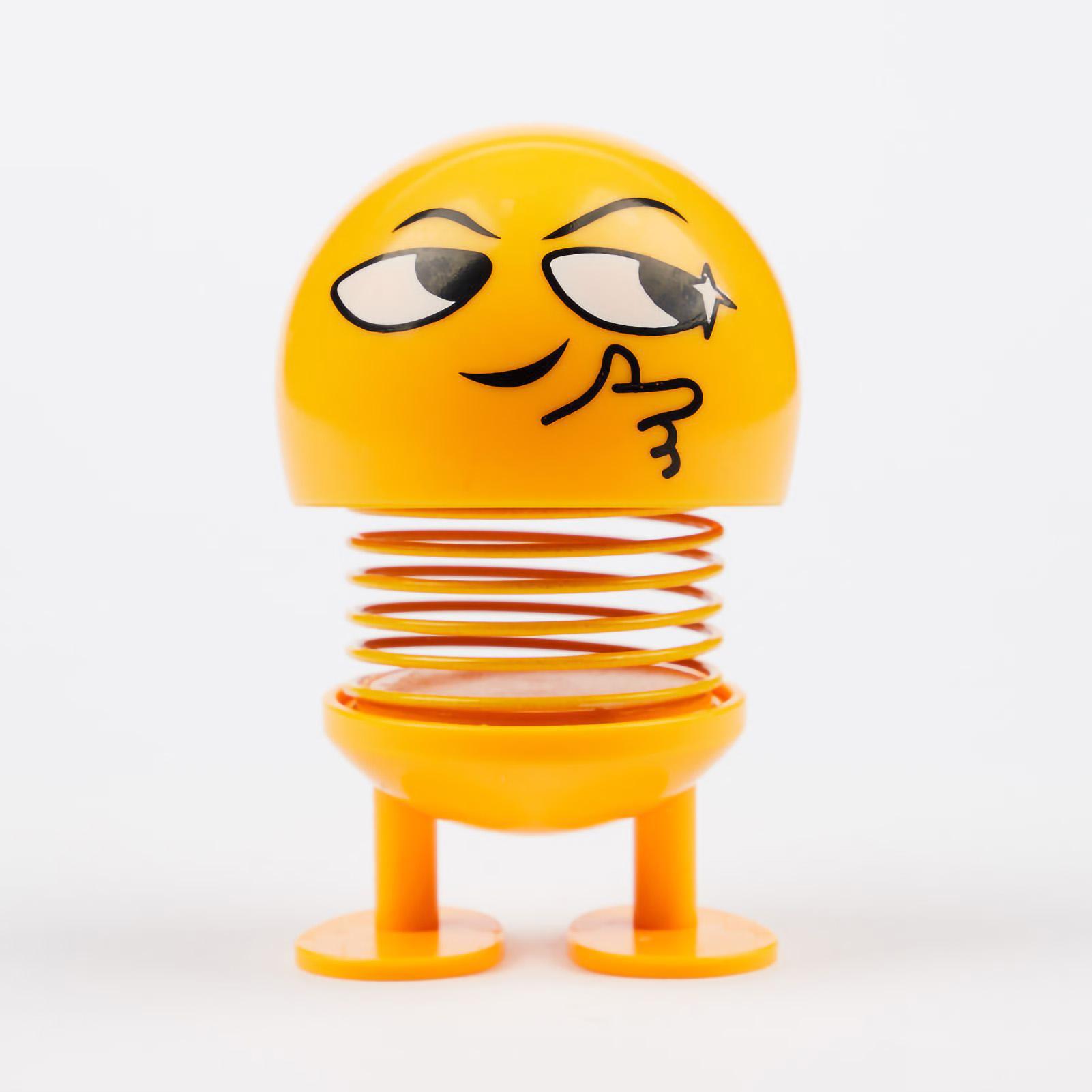 Feder-Wackelkopf-Spielzeug, süßes Gesicht, Auto-Emotionspuppe, Innendekoration für das Armaturenbrett des Autos Nr. 14 von Joom DACH