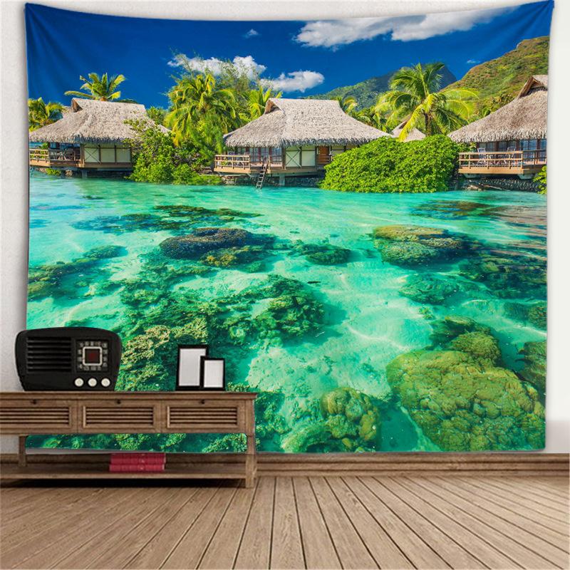 Fensterlandschaft Wandteppich Wand Hintergrund Stoff Baum Loch Ofen hängenden Stoff großen Wandteppich 230x180cm von Joom DACH