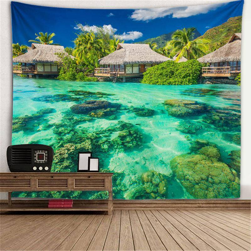 Fensterlandschaft Wandteppich Wand Hintergrund Stoff Baum Loch Ofen hängenden Stoff großen Wandteppich 230x180cm von Joom DACH