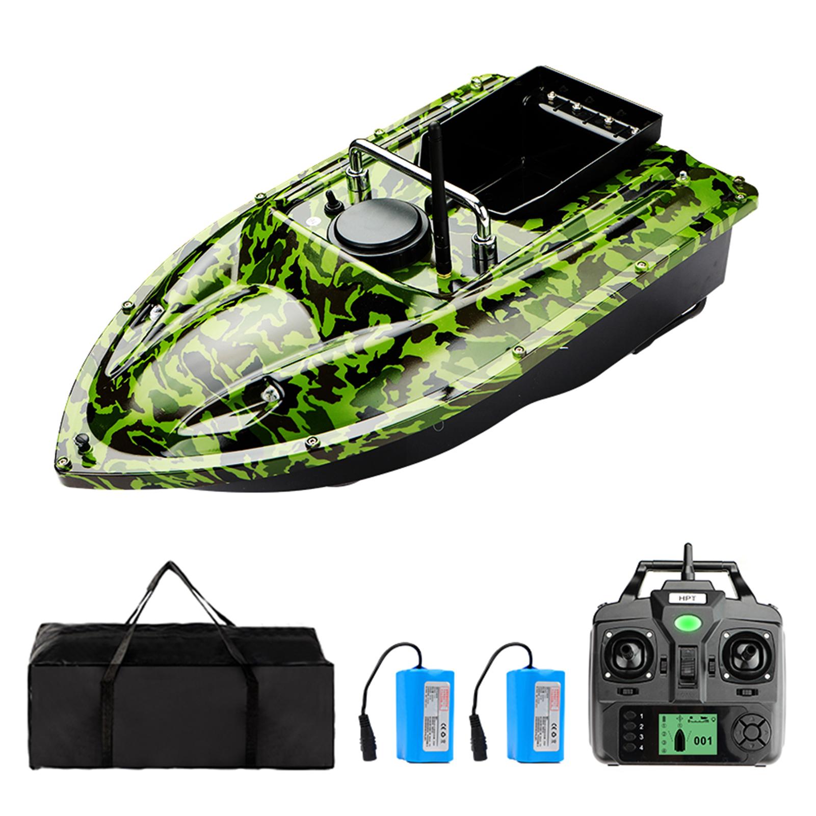 Ferngesteuertes Köderboot zum Angeln, GPS-Boot, 500 Meter Reichweite, Doppelmotor mit Nachtlicht, 2 Stück with GPS-2PCS 12000MAH grün von Joom DACH