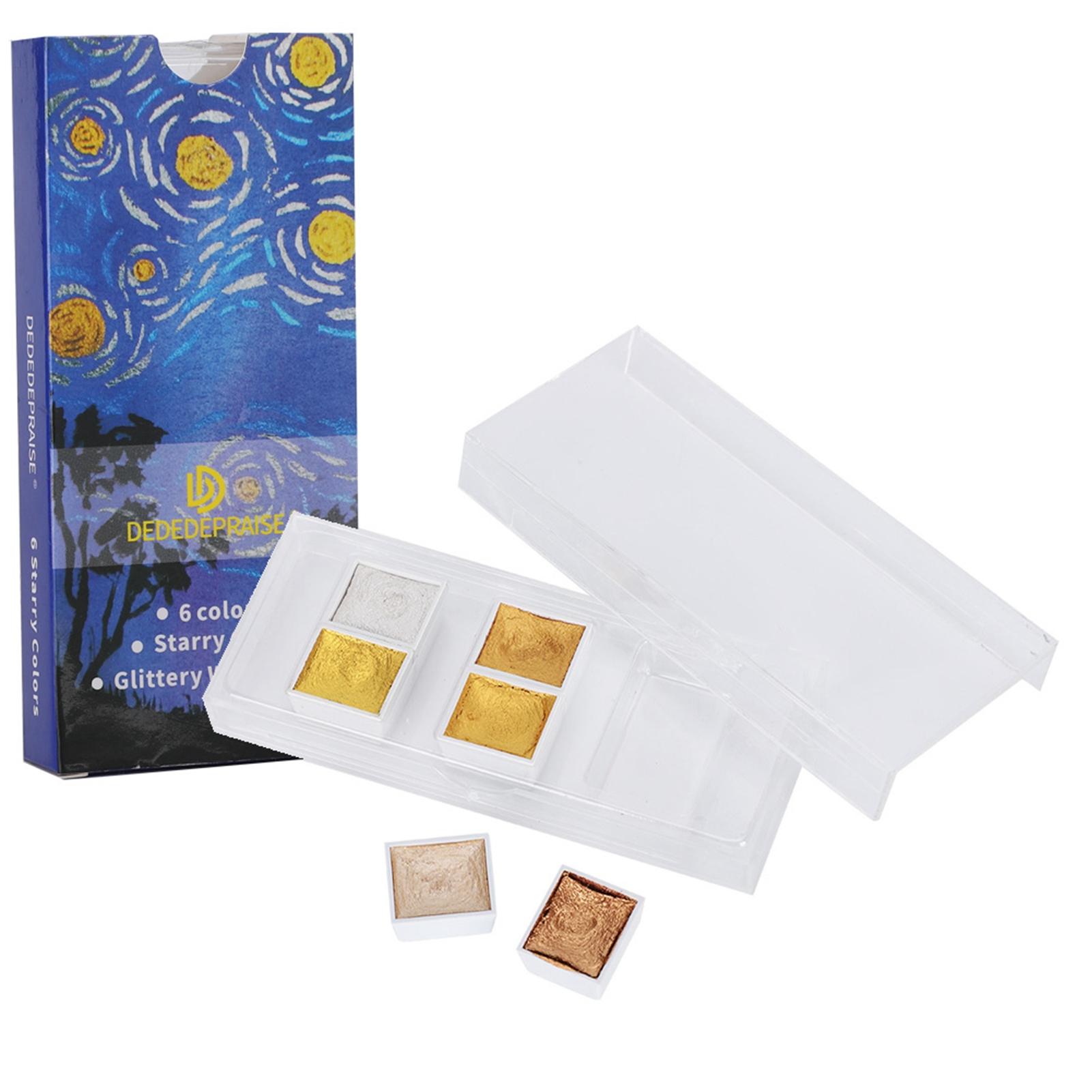 Feste Aquarellfarbe Perlglanzmetall Neues Nailart-Set 6 Sternenlichtfarben zum Malen von Joom DACH