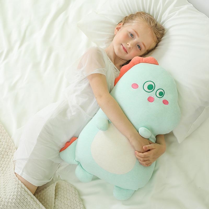 Fetter Schiefgesichtiger Bär Dinosaurier Plüsch Kissen Spielzeug Niedlich Weich Stofftier Puppe Stuhlkissen Hohe Qualität Geschenk 50X35cm blau von Joom DACH