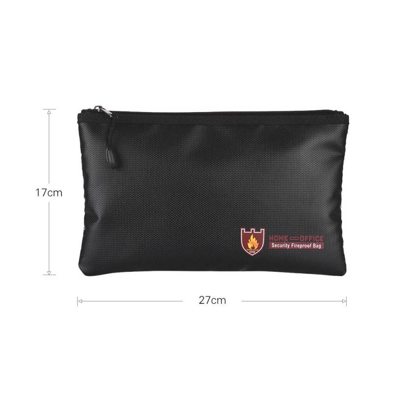 Feuerfeste Dokumententasche, silikonbeschichtetes Fiberglas, Geldbeutel, Beutel, Dokumentenhalter, Wasserfeuer small schwarz von Joom DACH