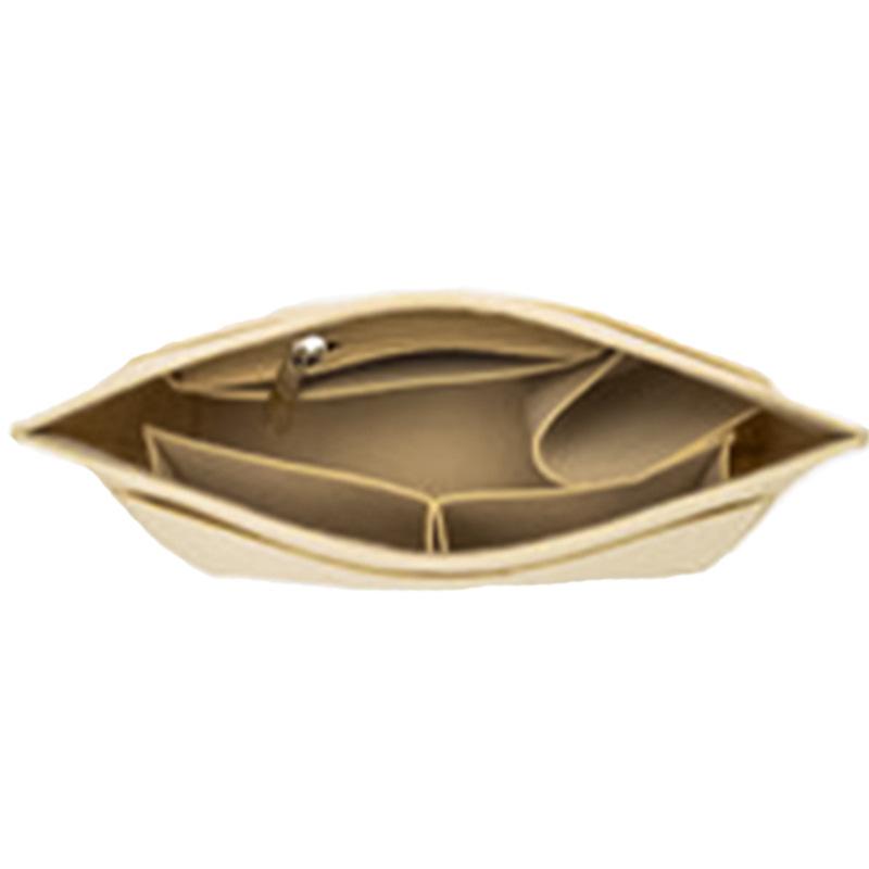 Filz-Einsatztasche, passend für Handtasche, Liner-Tasche, Filztuch, Make-up-Tasche, Unterstützung für Reisen, tragbarer Einsatz-Geldbörsen-Organizer S beige von Joom DACH