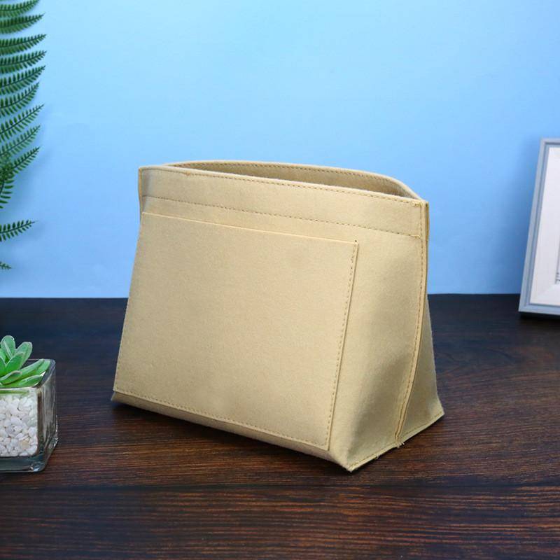 Filz-Einsatztasche passend für Handtaschen-Futtertasche Filzstoff Make-up-Tasche Unterstützung Reise Tragbarer Einsatz Geldbörsen-Organizer L beige von Joom DACH