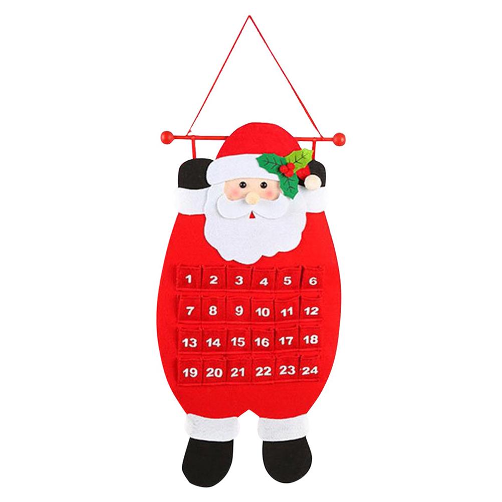 Filz Weihnachts-Adventskalender Wandbehang Weihnachtsmann Filz Adventskalender 24 Tage Countdown-Kalender von Joom DACH