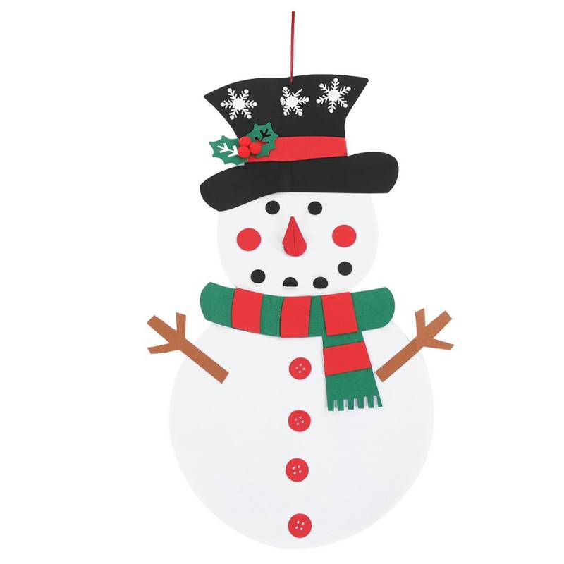 Filz Weihnachts Schneemann Spielset Kinder DIY Wandbehang Anhänger Ornamente DekorationWeiß von Joom DACH