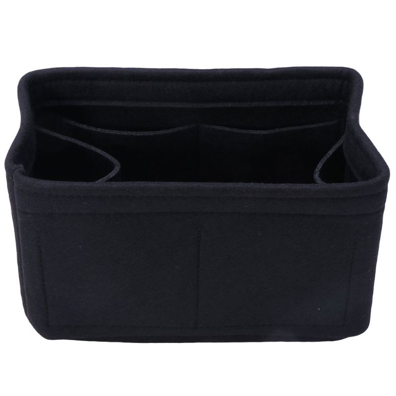 Filztascheneinsatz, Make-up-Handtaschen-Organizer, Reise-Innentasche, Geldbörse, tragbar, herausnehmbar, Kosmetiktasche, Aufbewahrungsbox, Tragetasche für Damen CHINA&S schwarz von Joom DACH