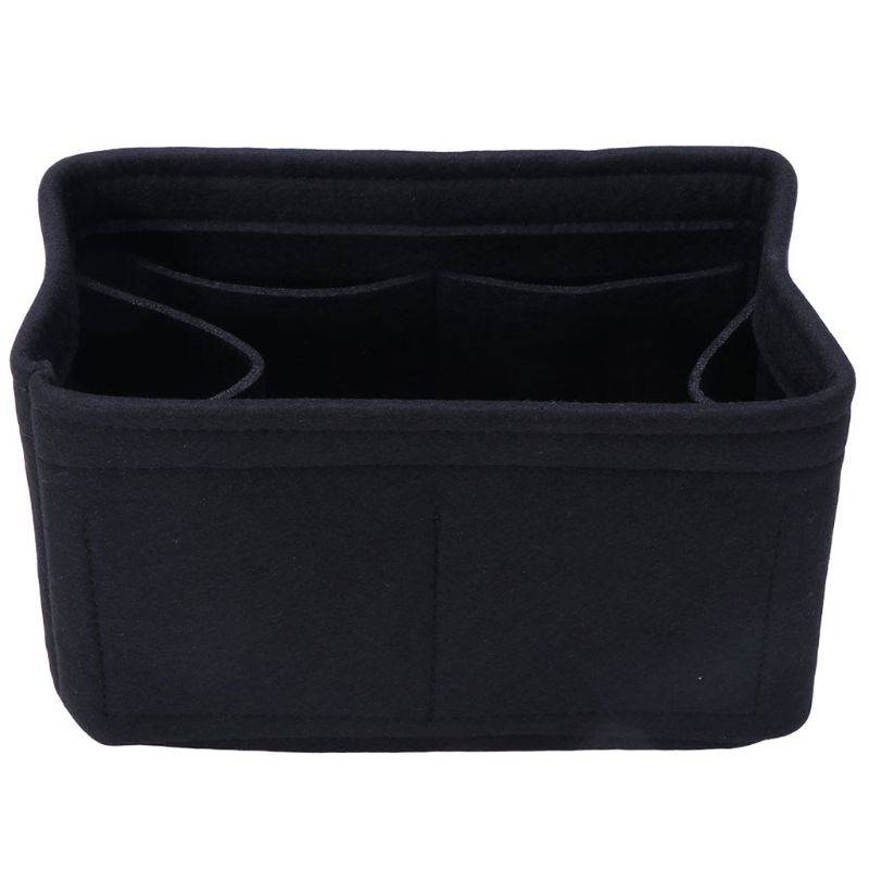 Filztascheneinsatz, Make-up-Handtaschen-Organizer, Reise-Innentasche, Geldbörse, tragbar, herausnehmbar, Kosmetiktasche, Aufbewahrungsbox, Tragetasche für Damen CHINA&S schwarz von Joom DACH