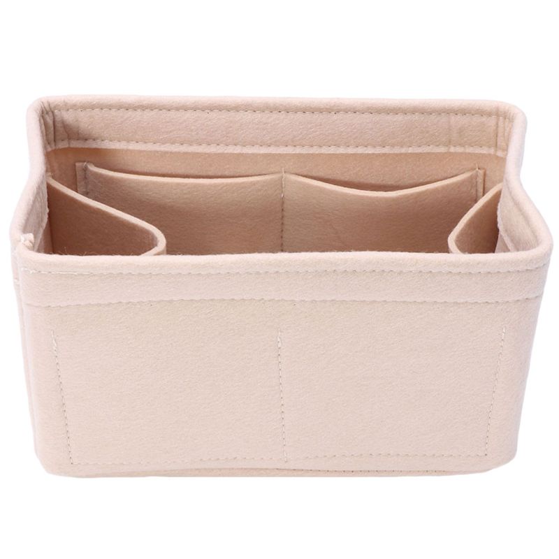 Filztascheneinsatz, Make-up-Handtaschen-Organizer, Reise-Innentasche, Geldbörse, tragbar, herausnehmbar, Kosmetiktasche, Aufbewahrungsbox, Tragetasche für Damen CHINA&S beige von Joom DACH