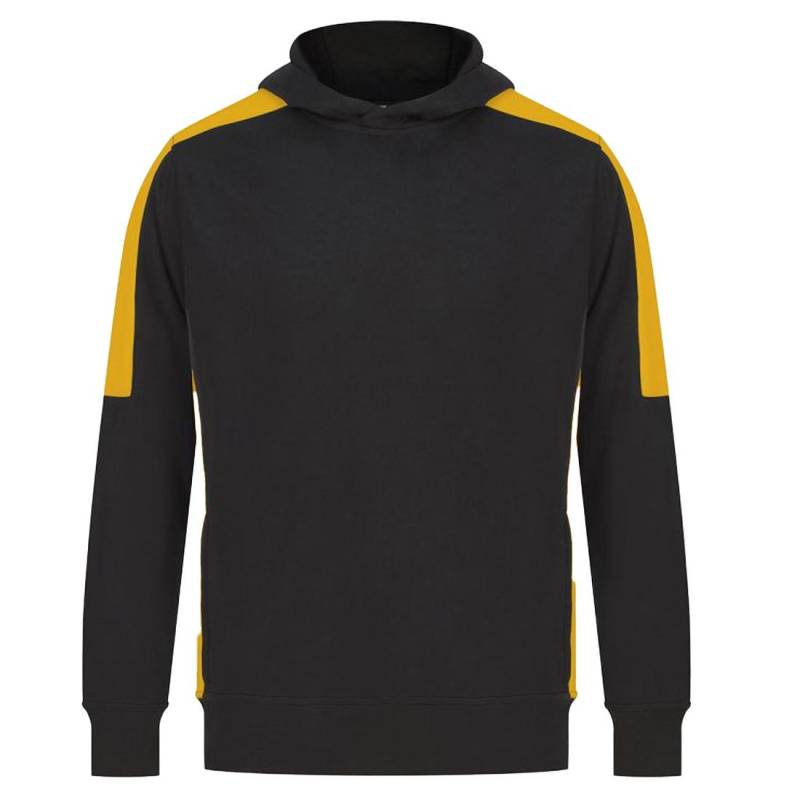 Finden & Hales Team-Kapuzenpullover mit Kontrasteinsatz, Unisex, für Erwachsene XS schwarz/gold von Joom DACH