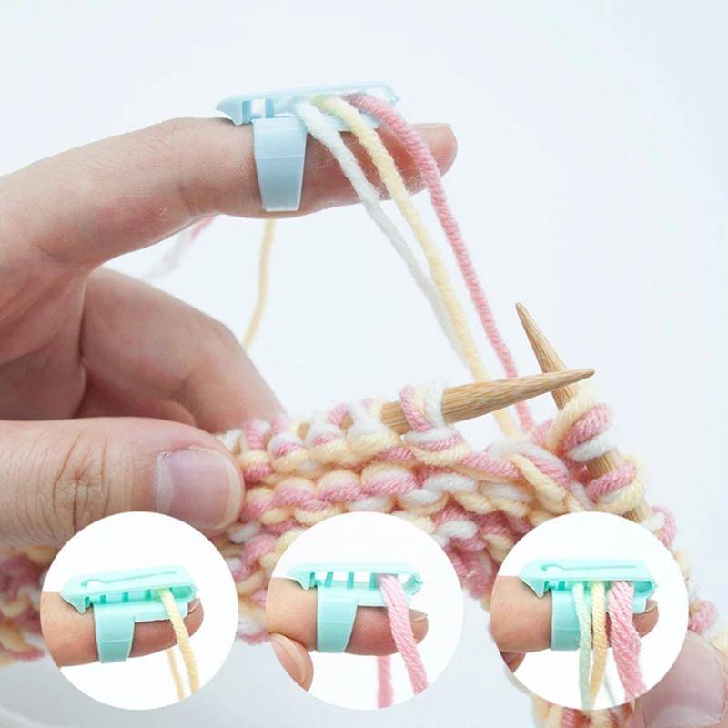 Finger Splitter Pullover Wolle Strickwerkzeug 4 Garnführung Fingerhut Kunststoff Nähen blau von Joom DACH