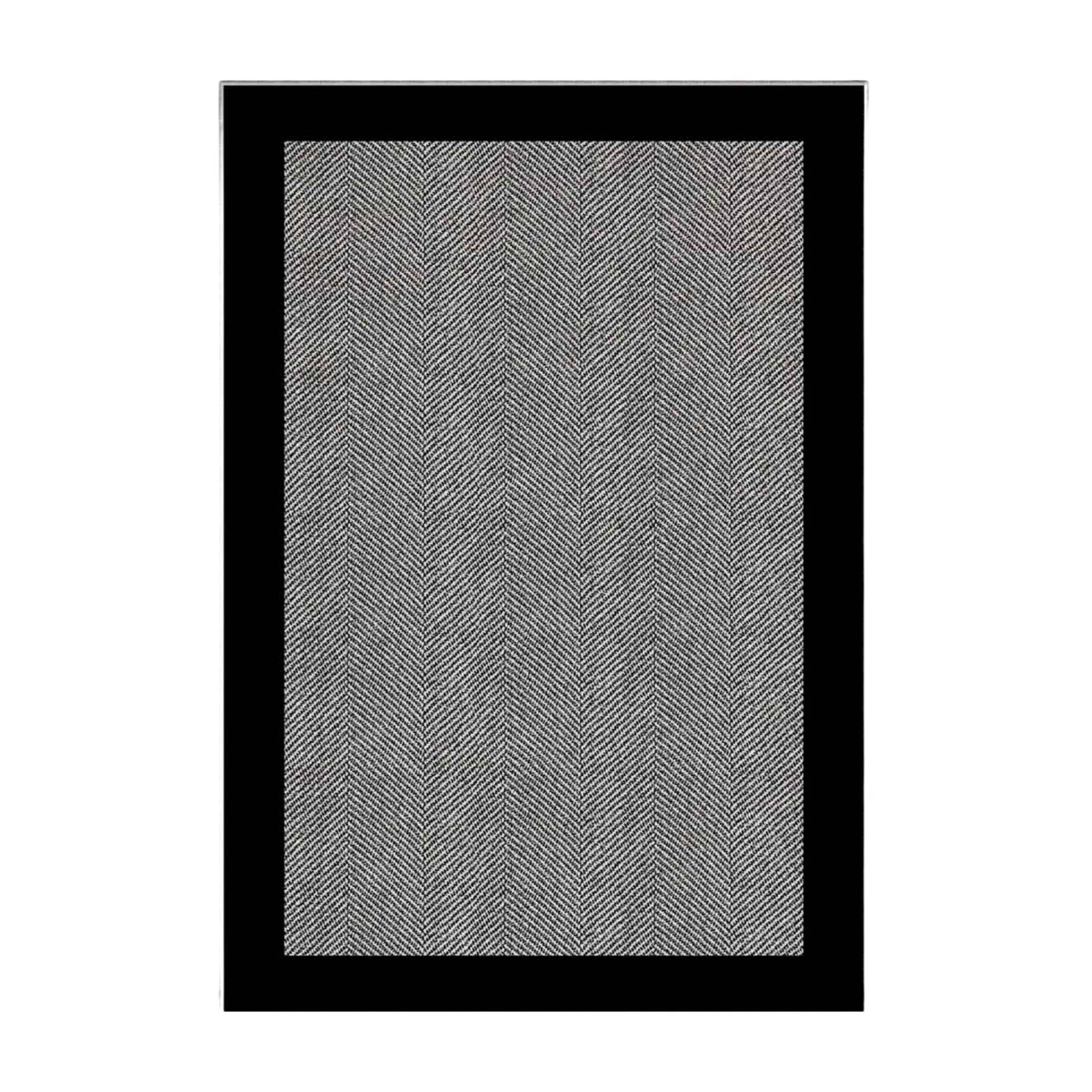Fischgrätmuster Schwarzer Rahmen 3D Digitaldruck Rutschfeste Rückseite Teppich 60 X 110 graue/schwarz von Joom DACH