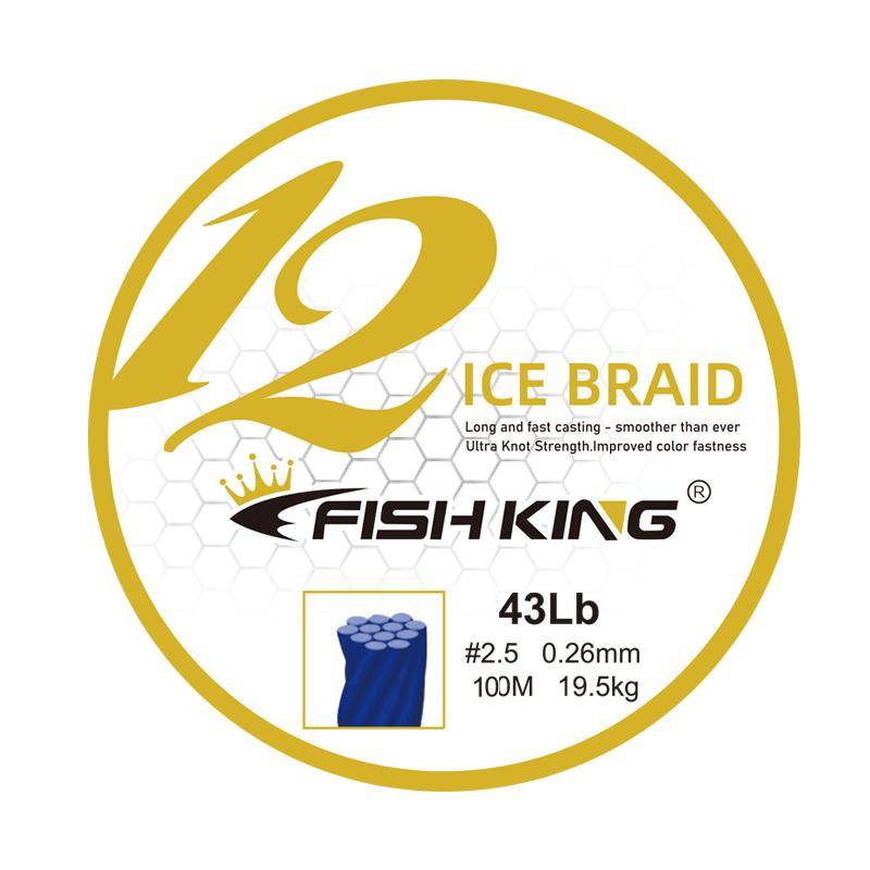 Fishing King 100M/ 150M/ 300M 12X Stränge Geflochtene Angelschnur Multifilament Pe Schnur Geflochtene Angelschnur 100M-0.26mm-43LB bunt von Joom DACH