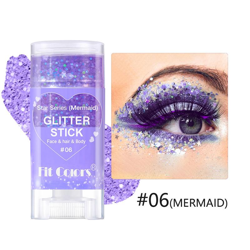 Fit Colors 6 Wasserfeste Körperfarbe Paillettenstift Gesicht Lippen Sterne Glitzer Lidschatten Urlaub Bühnen Make-up von Joom DACH
