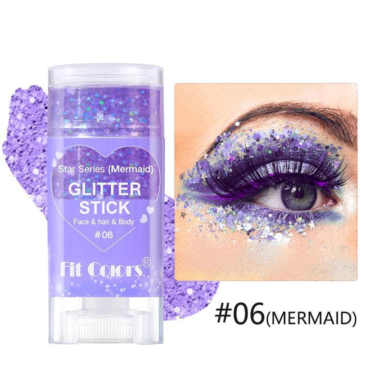 Fit Colors 6 Wasserfeste Körperfarbe Paillettenstift Gesicht Lippen Sterne Glitzer Lidschatten Urlaub Bühnen Make-up von Joom DACH