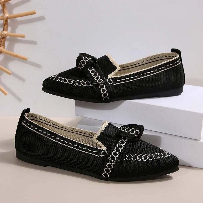 Flache Damenschuhe, neue Damen-Slipper, atmungsaktiv, bequem, lässig, spitze Zehenpartie, leichte Loafer, Frühlingsschuhe für Damen 43 schwarz von Joom DACH