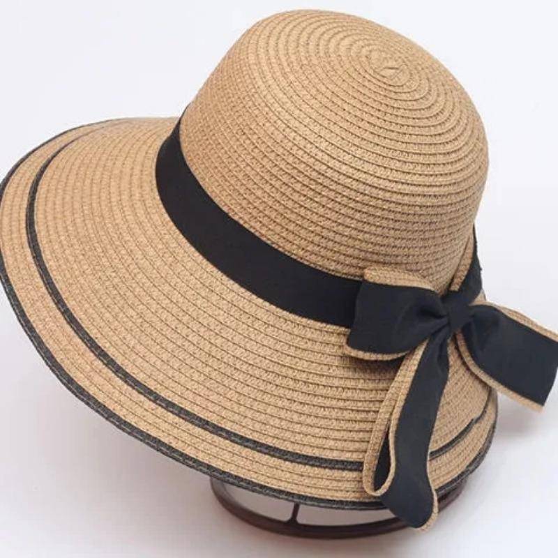 Flache Oberseite Bast breite Krempe Strohhüte Sommer Sonnenhüte für Frauen mit Freizeit Strand Hüte Dame khaki von Joom DACH