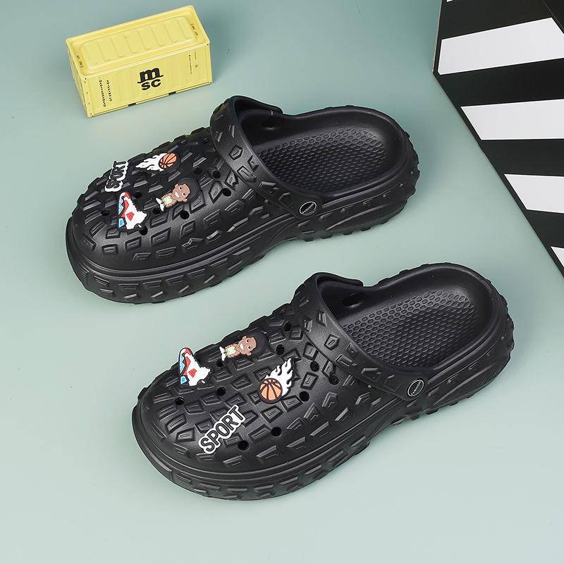 Flache Sandalen Herrenschuhe 2024 Hausschuhe Herren Garten Plateau-Sandalen Herren Sommer-Sandalen Herren Sneaker Outdoor Flip Flops Haus Clogs 40-41 schwarz von Joom DACH