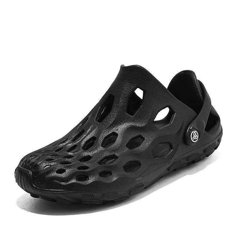 Flache Sandalen Herrenschuhe EVA Hausschuhe Garten Plateau-Sandalen Mann Sommersandalen Neue Herren-Sneaker Outdoor Flip-Flops Haus Clogs 38-39 schwarz von Joom DACH