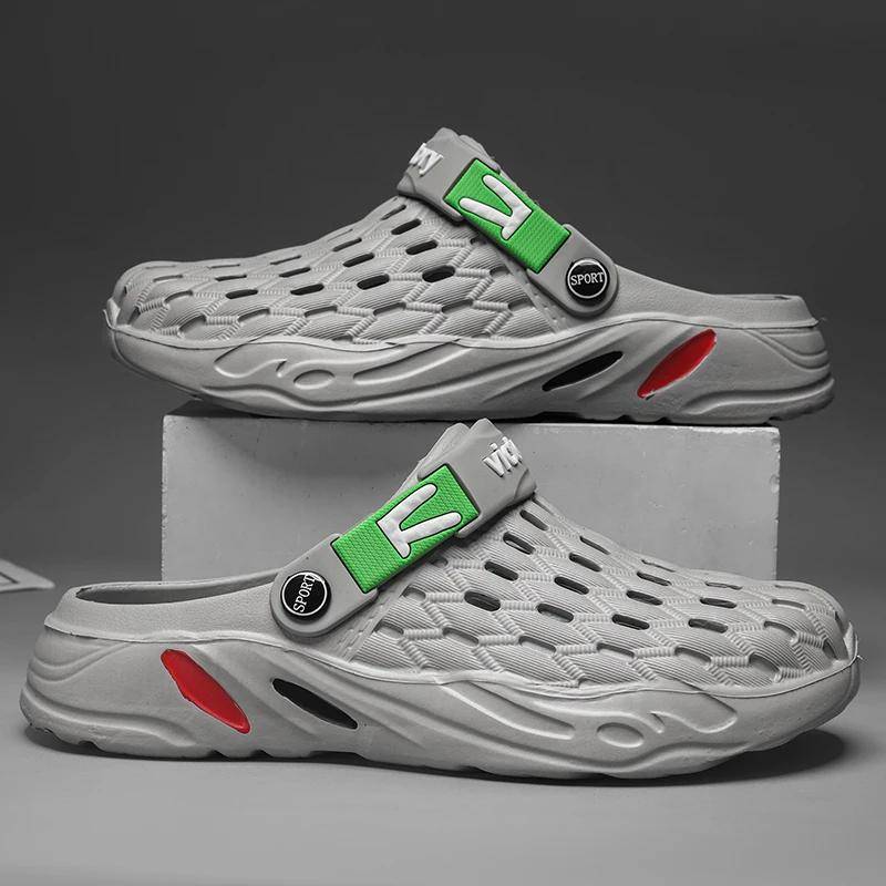 Flache Sandalen Herrenschuhe Hausschuhe Herren Garten Plateau-Sandalen Mann Sommer-Sandalen Männliche Sneaker Outdoor Flip Flops Haus Clogs 39 von Joom DACH