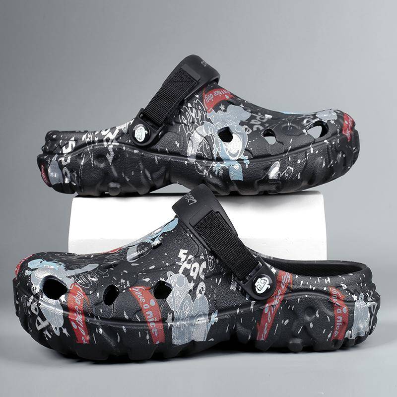 Flache Sandalen Herrenschuhe Hausschuhe Herren Garten Plateau-Sandalen Mann Sommer-Sandalen Männliche Sneaker Outdoor Flip Flops Haus Clogs 40 von Joom DACH