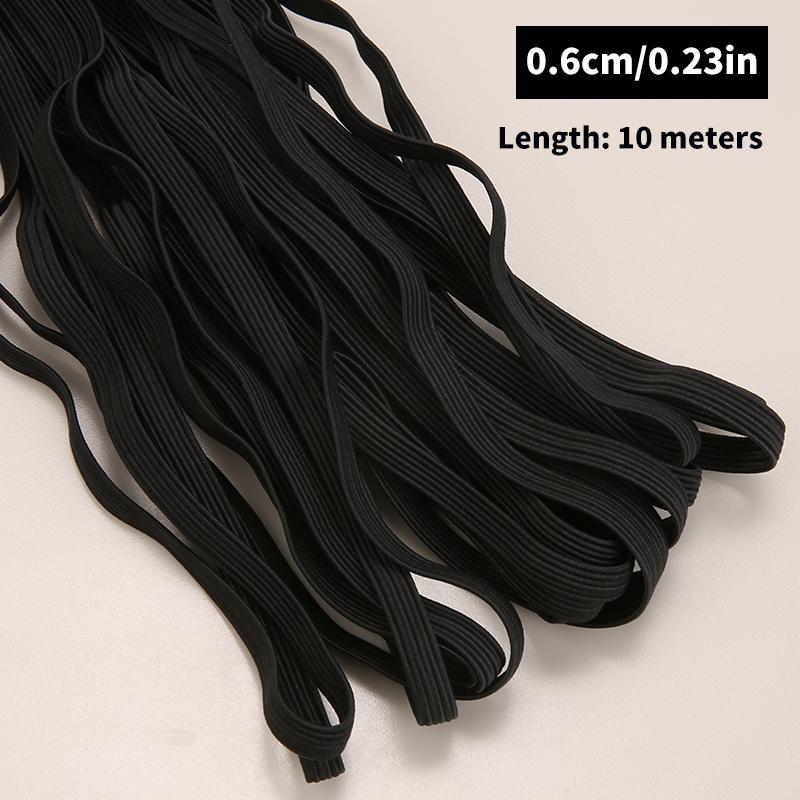 Flaches Gummiband, 10 m, weiß/schwarz, hochelastisch, flaches Gummiband, zum Nähen, Stretch-Seil für Unterwäsche, Pyjamas, Krawatten, Besatz, DIY-Maske Other&10meters von Joom DACH