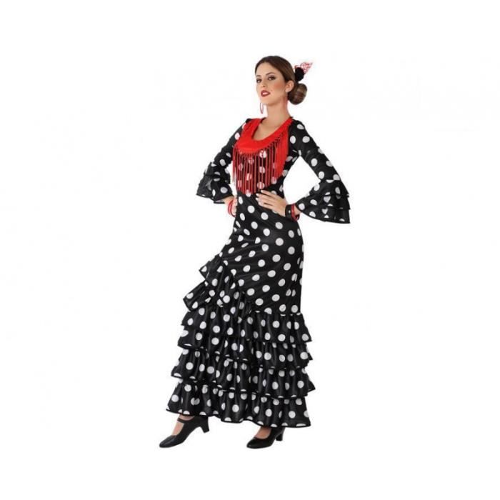 Flamenco-Tänzerin Kostüm Schwarz - AC-DÉCO - XS/S - Gepunktetes Kleid mit Fransen und Schleppe Flamenco-Tänzerin Kostüm Schwarz - AC-DÉCO - XS/S - Gepunktetes Kleid mit Fransen und Schleppe von Joom DACH