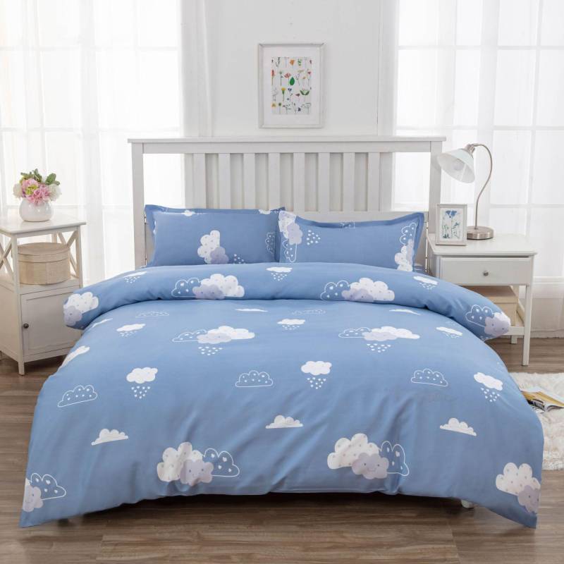 Flanell Bettbezug-Set - Einzelstück für Etagenbett im Studentenwohnheim, Inklusive Kissenbezug & Doppelbettbezug 215*225 cm [Double Bed Sheet] von Joom DACH